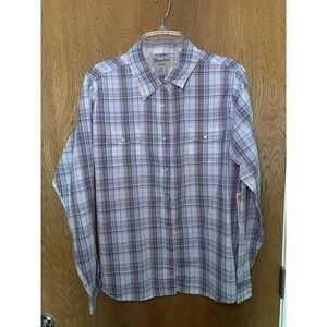 Wrancher Wrangler Brown Purple Plaid Pearl Snap Long Sleeve Western Shirt XXL